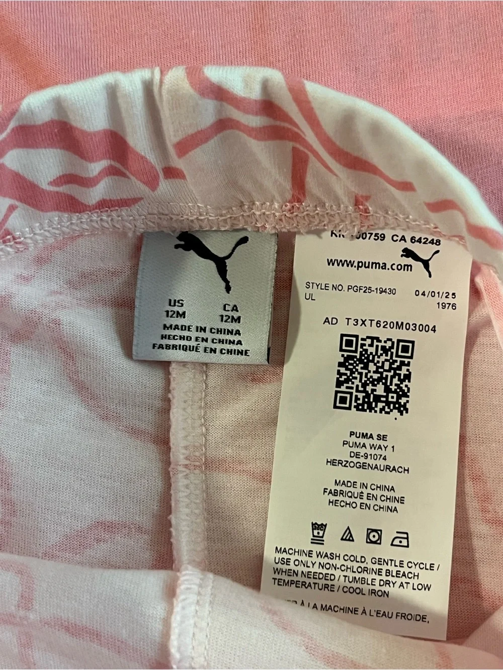 Puma Baby Girls 3-Piece Pink Bodysuit Leggings & Headband Set 12M NWT - Picture 9 of 10